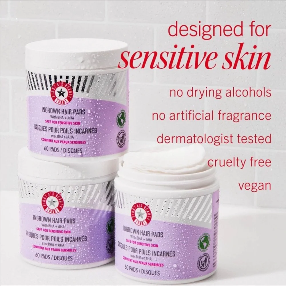 New First Aid Beauty Ingrown Hair Pads Sensitive Skin Clean Beauty cruelty free